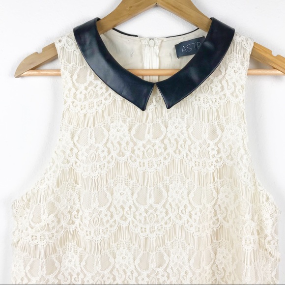 ASTR Ivory Black Lace Sleeveless Dress NWT - Picture 5 of 10